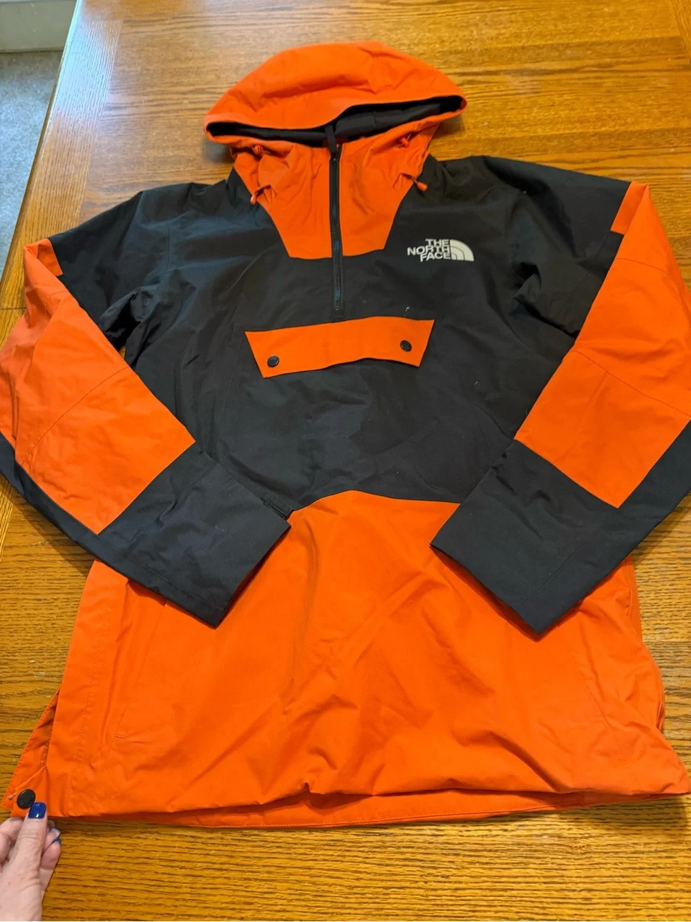 The North Face Orange and Black Hooded Ski Anorak-S
